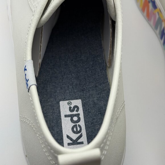 Keds Triple Up Leather Rainbow People White Platform Sneakers - Size 8.5 - NWT - Picture 8 of 8